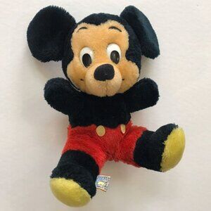 Mickey Mouse Soft Plushie Beanbag Stuffed Animal Disney Vintage 1980s